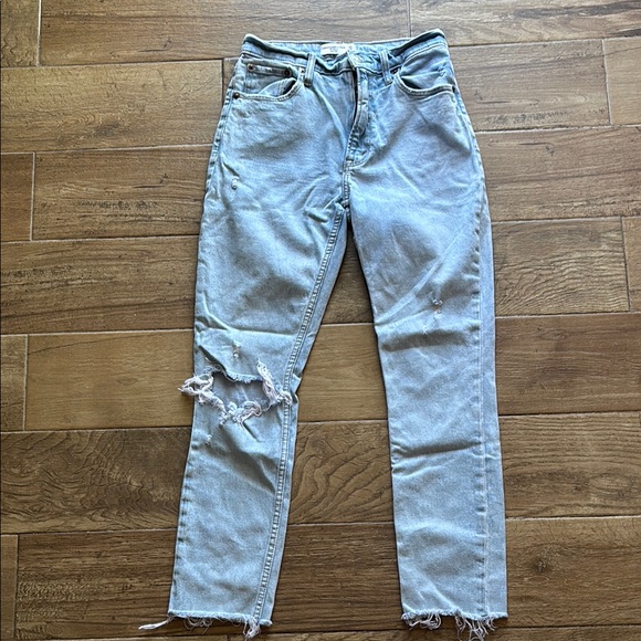 Abercrombie & Fitch Blue Skinny Leg Jeans with Distressed Details - Picture 1 of 6